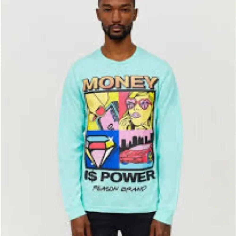 REASONS MONEY IS POWER LONG SLEEVE SMALL NWT